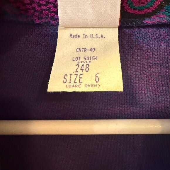 Vtg 80s Graff Funky Colorful Patchwork Open Cardigan Blazer Jacket 6 Petite - Picture 3 of 8